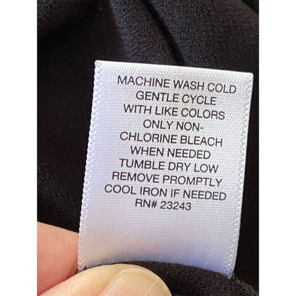 New York & Company 7th Avenue Black High Neck Ruffle Sleeve Blouse Size S - Picture 5 of 12